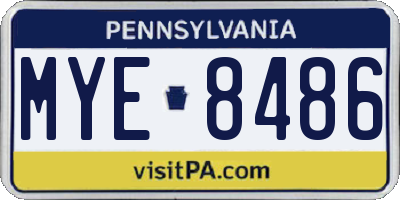 PA license plate MYE8486