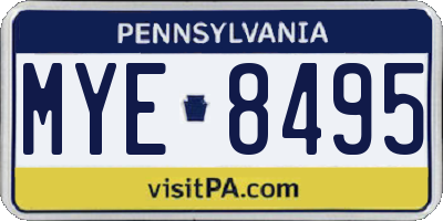 PA license plate MYE8495