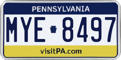 PA license plate MYE8497
