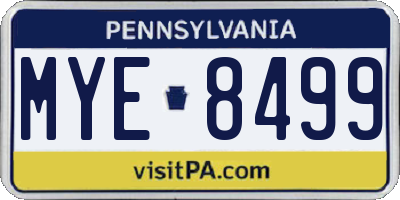PA license plate MYE8499