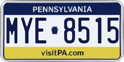 PA license plate MYE8515