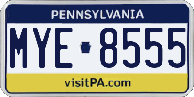 PA license plate MYE8555