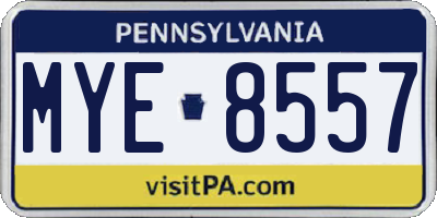 PA license plate MYE8557