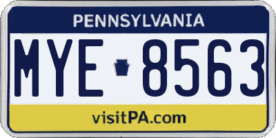PA license plate MYE8563