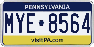PA license plate MYE8564