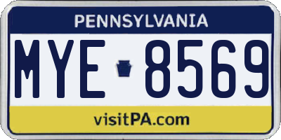 PA license plate MYE8569