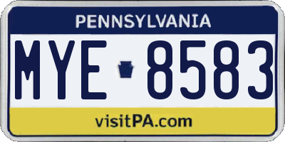 PA license plate MYE8583
