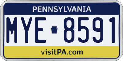 PA license plate MYE8591