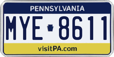 PA license plate MYE8611