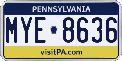 PA license plate MYE8636