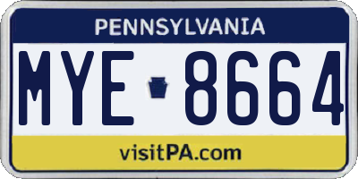 PA license plate MYE8664