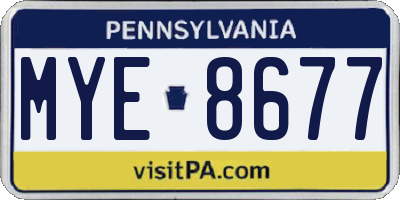 PA license plate MYE8677