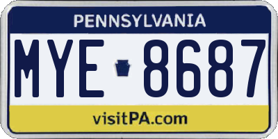 PA license plate MYE8687