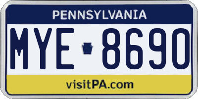 PA license plate MYE8690