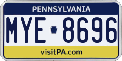 PA license plate MYE8696
