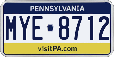 PA license plate MYE8712