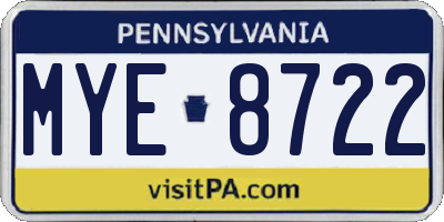PA license plate MYE8722