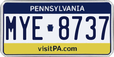 PA license plate MYE8737