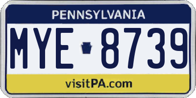 PA license plate MYE8739