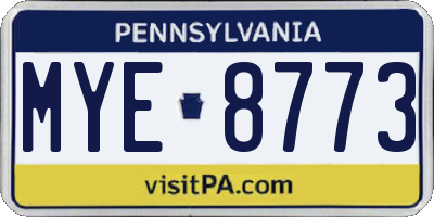 PA license plate MYE8773