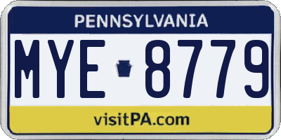 PA license plate MYE8779