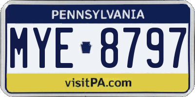 PA license plate MYE8797