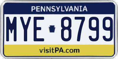 PA license plate MYE8799