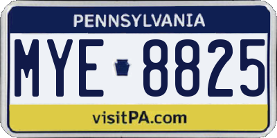 PA license plate MYE8825