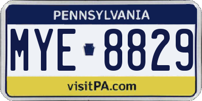 PA license plate MYE8829
