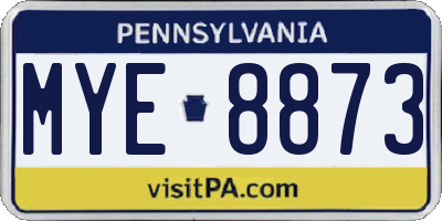 PA license plate MYE8873