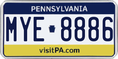PA license plate MYE8886