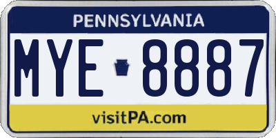PA license plate MYE8887