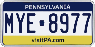 PA license plate MYE8977
