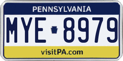 PA license plate MYE8979