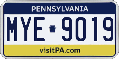 PA license plate MYE9019