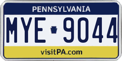 PA license plate MYE9044