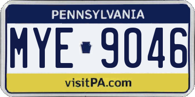 PA license plate MYE9046