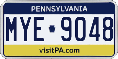 PA license plate MYE9048
