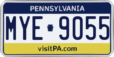 PA license plate MYE9055