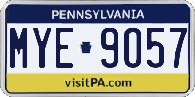 PA license plate MYE9057