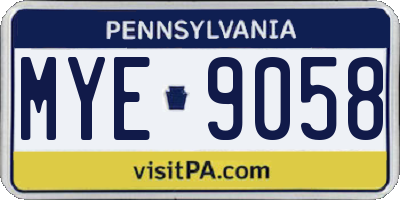 PA license plate MYE9058