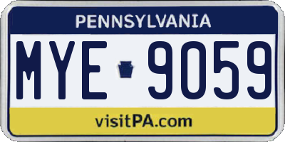 PA license plate MYE9059