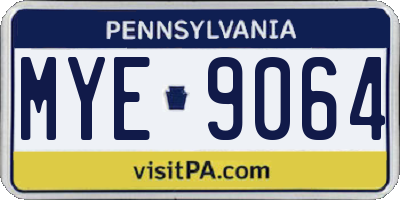 PA license plate MYE9064