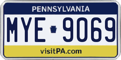 PA license plate MYE9069