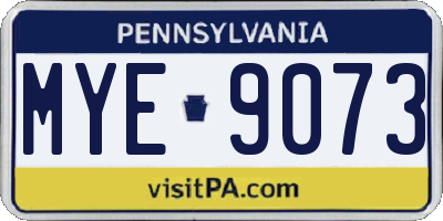 PA license plate MYE9073
