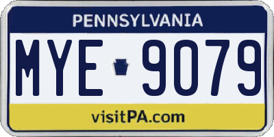 PA license plate MYE9079