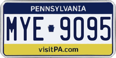 PA license plate MYE9095