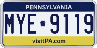 PA license plate MYE9119