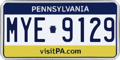 PA license plate MYE9129