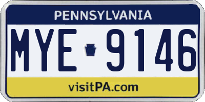 PA license plate MYE9146